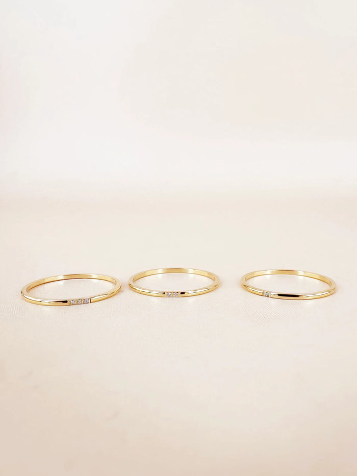 3 Bagues fines: Jade