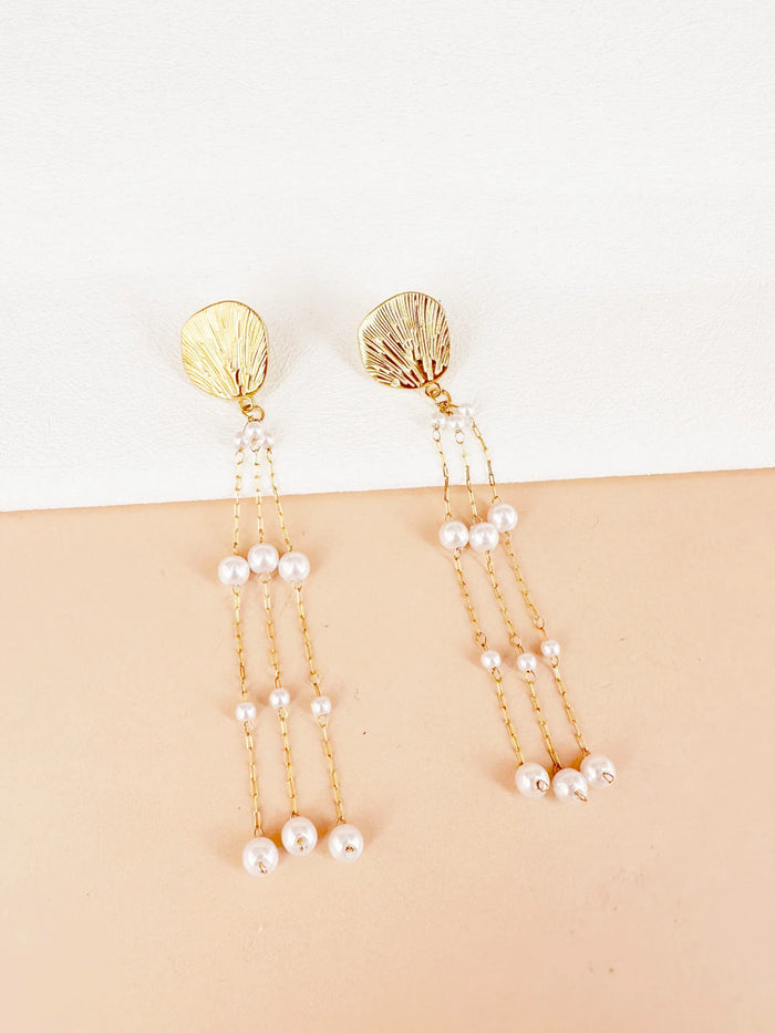 Boucles d’oreilles pendantes avec perles: Elena