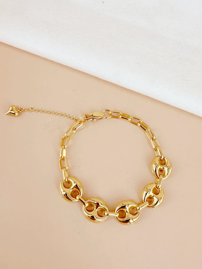 Bracelet gros maillon en graine de café: Marie