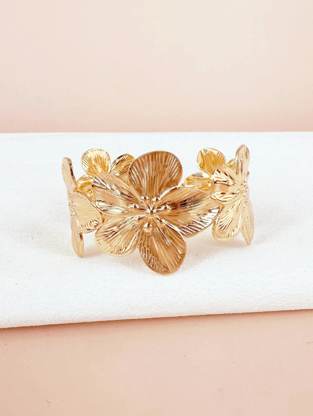 Bracelet manchette fleurs: Capucine