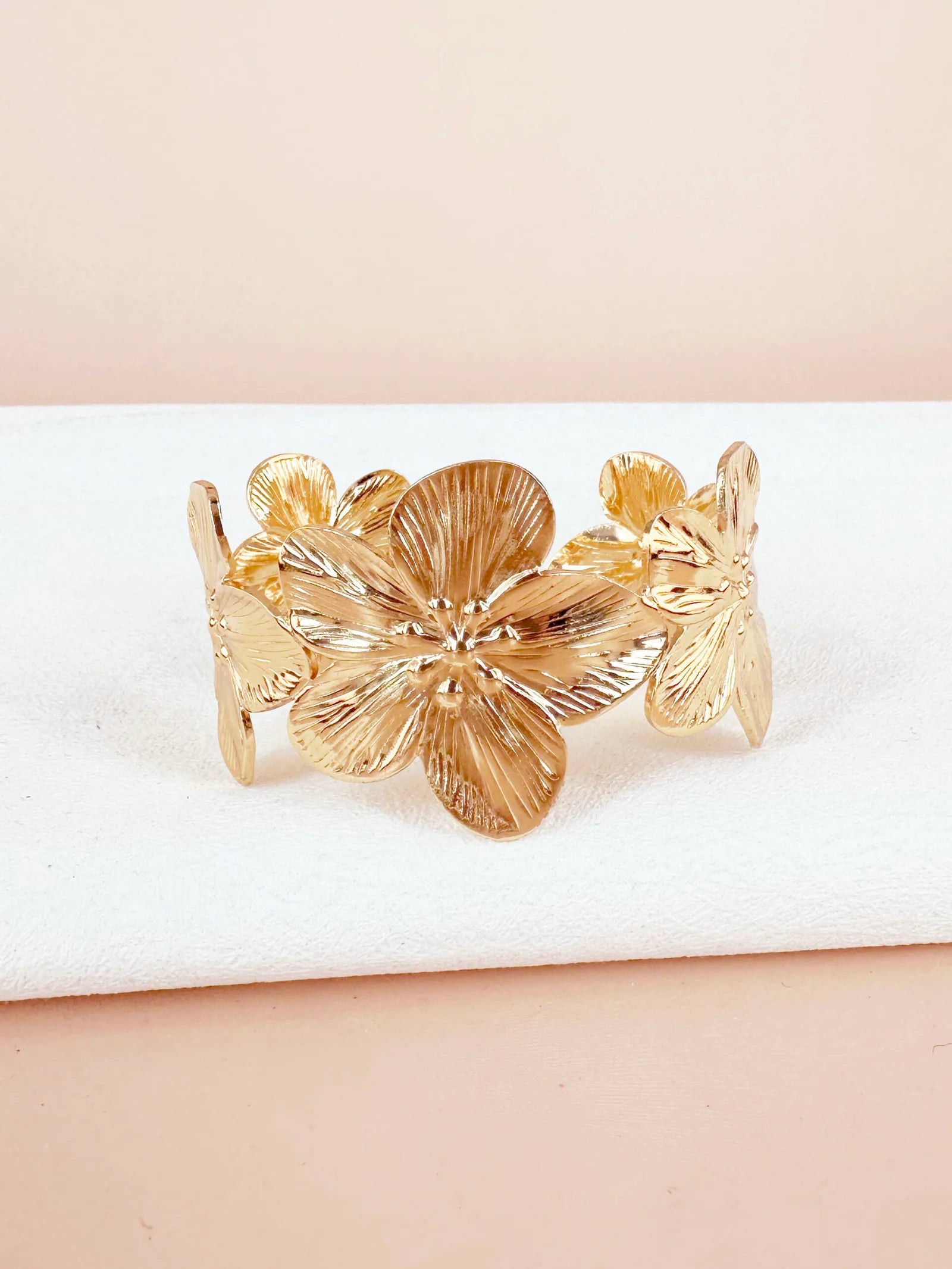 Bracelet manchette fleurs: Capucine