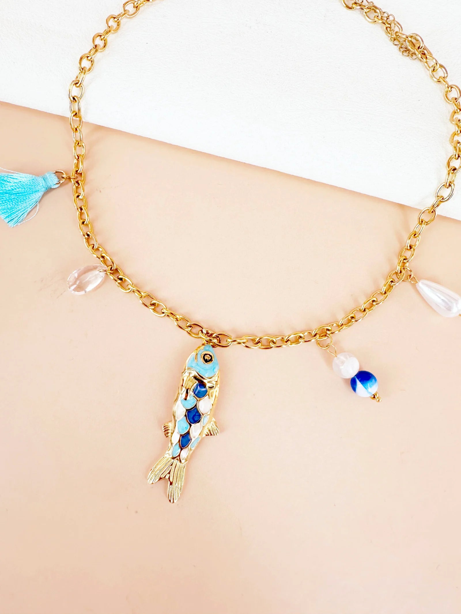 Collier breloques charms poisson: Livia