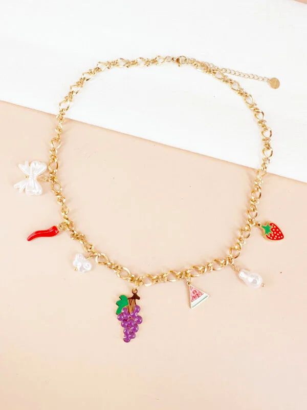 Collier breloques fruits: Yasmine