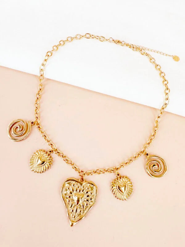 Collier multiples médaillon dorés: Inaya