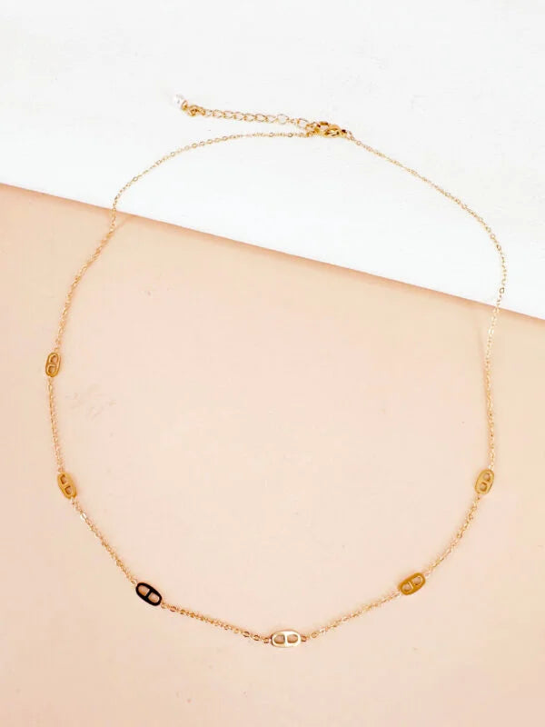 Collier fin maille marine: Jannah