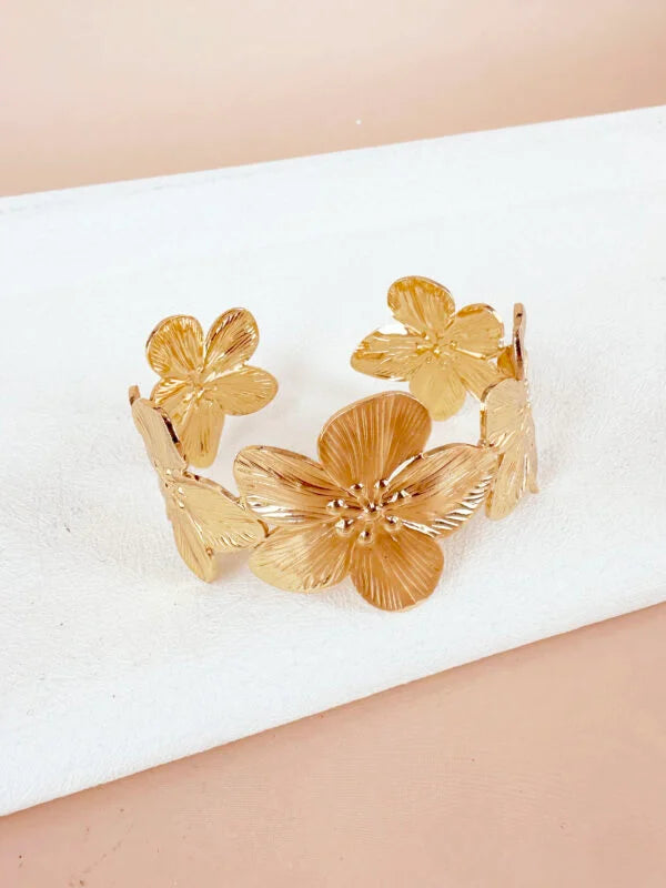 Bracelet manchette fleurs: Capucine