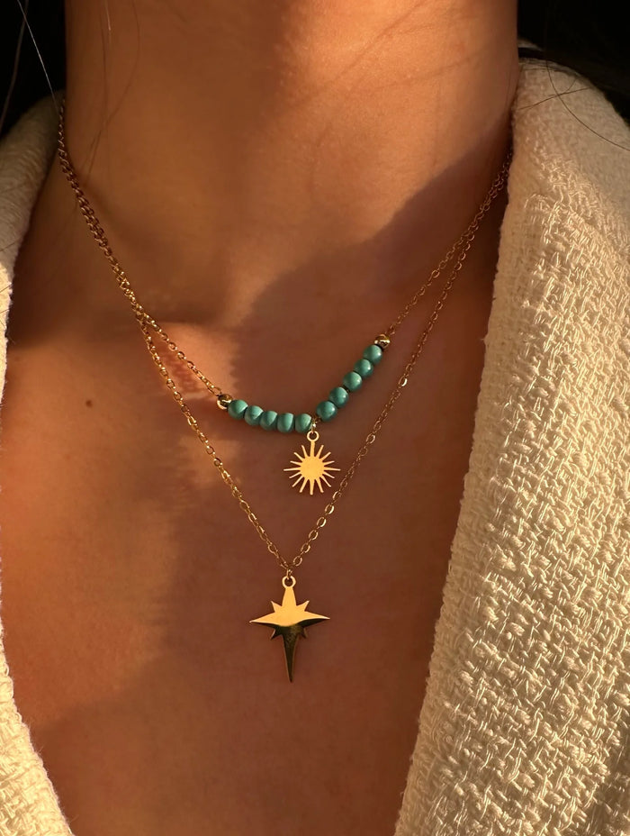 Collier cravate Y avec strass: Mia