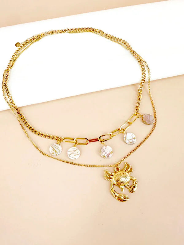 Collier chaîne perles et breloques: Clémence